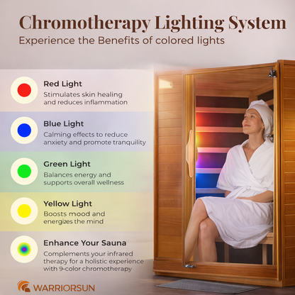 Premium 2-Person Indoor Infrared Sauna with Red Light Therapy