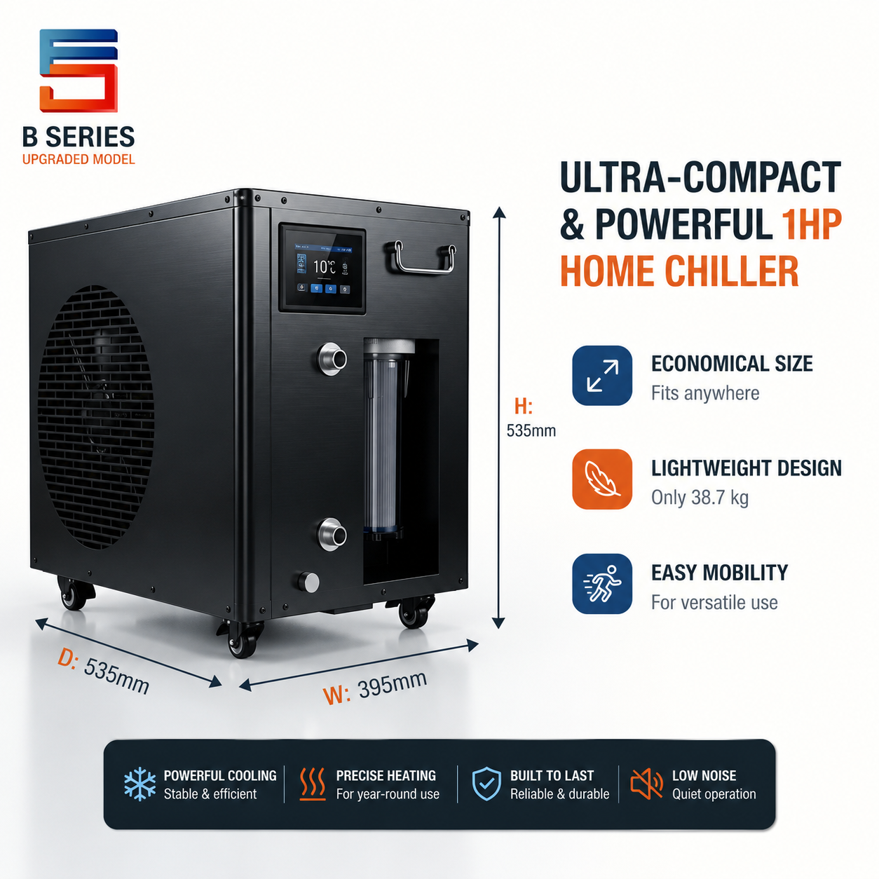 B Series Gen 2 – 1 HP Ice Bath Chiller+Heater