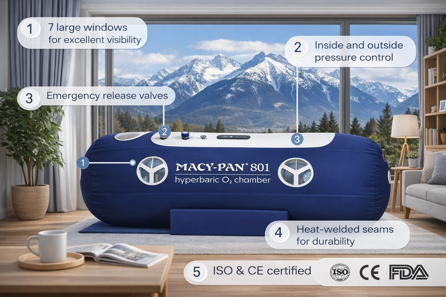 Macy-Pan Hyperbaric Oxygen Therapy Chamber Soft Lying Type - ST801