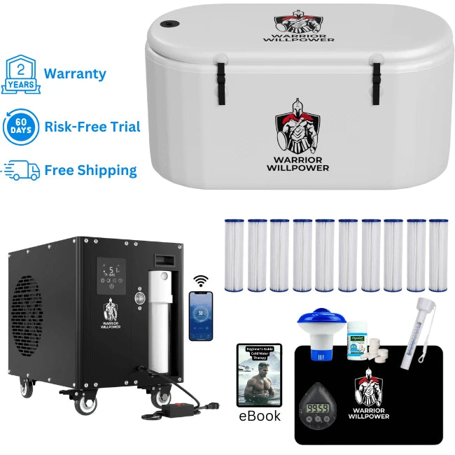 Warrior Beast 1.5 HP WiFi Water Chiller/Heater + XL Ice Bath Tub Bundle